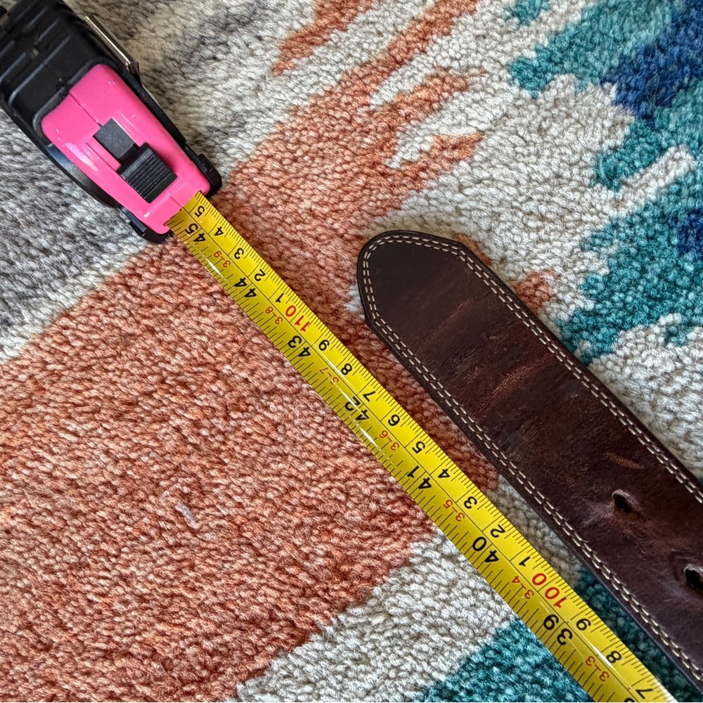Classic Brown Leather Belt Western Vintage - Picture 2 of 5